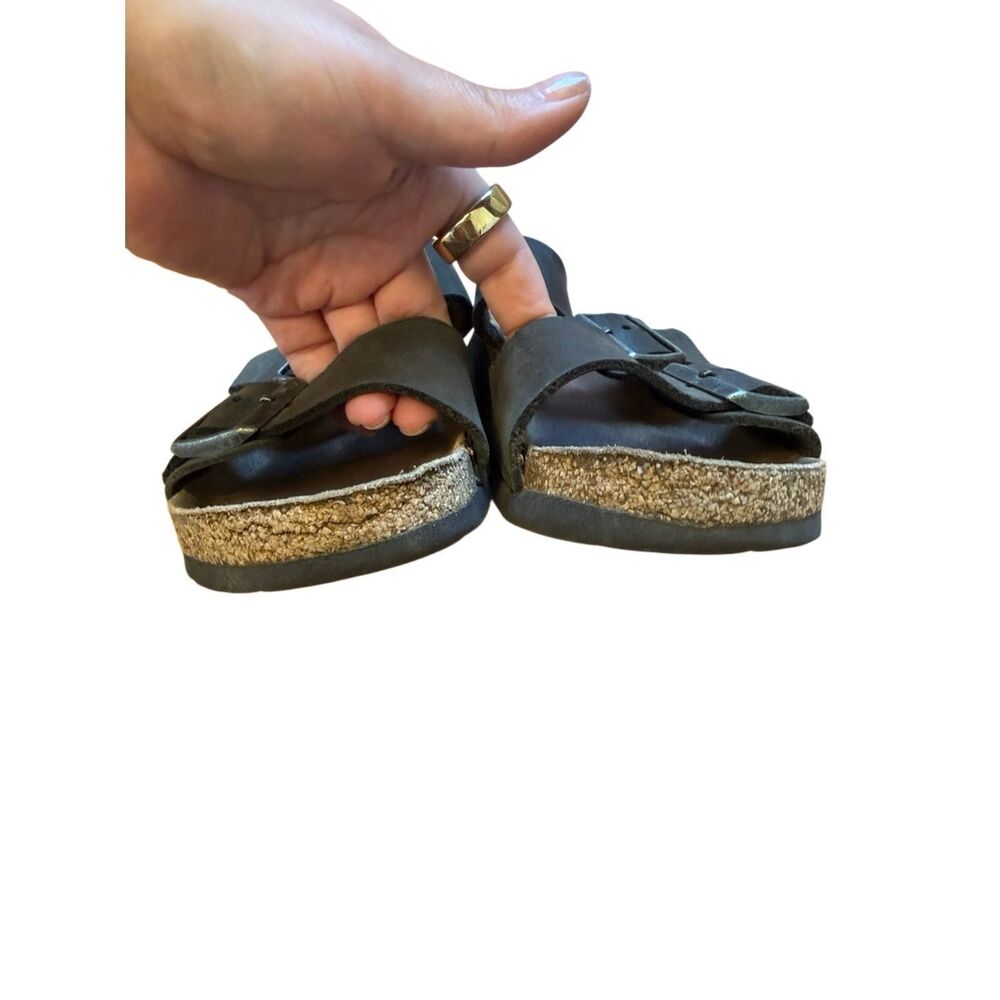Birkenstock Arizona Black Leather Sandals 37 - Picture 4 of 5